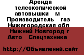 Аренда телескопической автовышки 17м. › Производитель ­ газ - Нижегородская обл., Нижний Новгород г. Авто » Спецтехника   